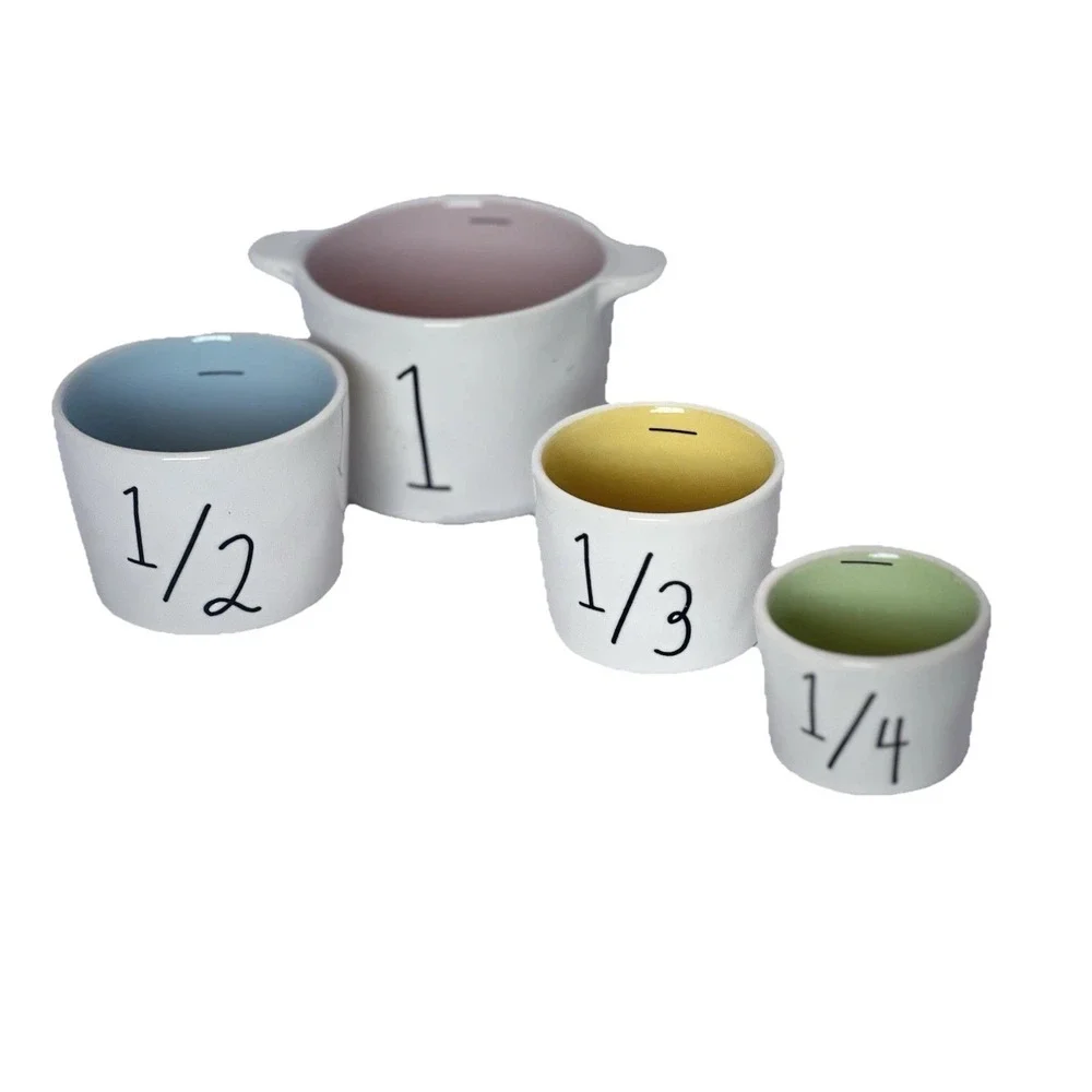 Rae‎ Dunn Easter Measuring Cups Bunny Rabbit Egg Basket Chick Ceramic 2023 Set